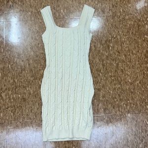 cream sweater dress from shein